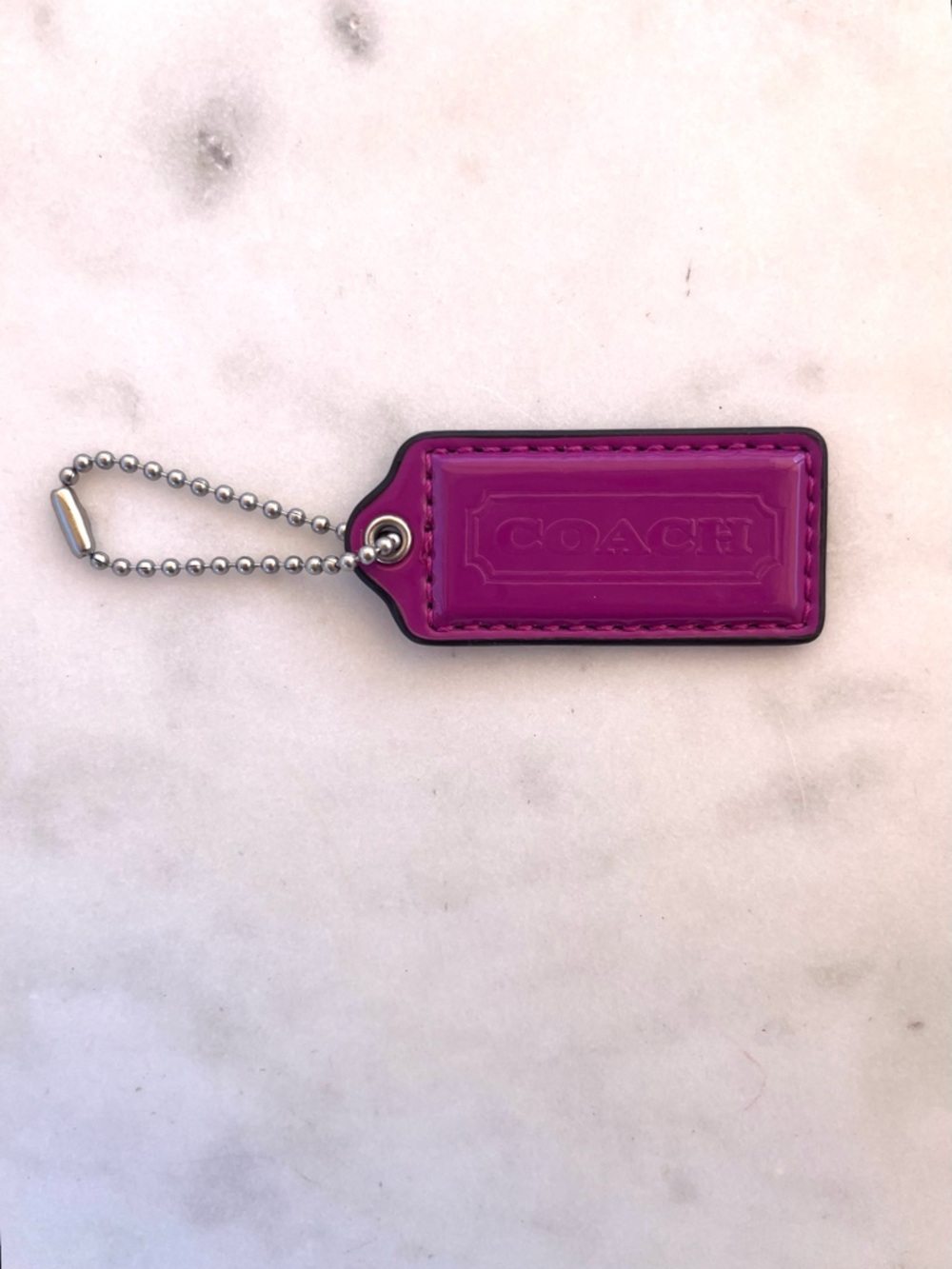 COACH Vintage Patent Leather Hang Tag, Magenta Purple